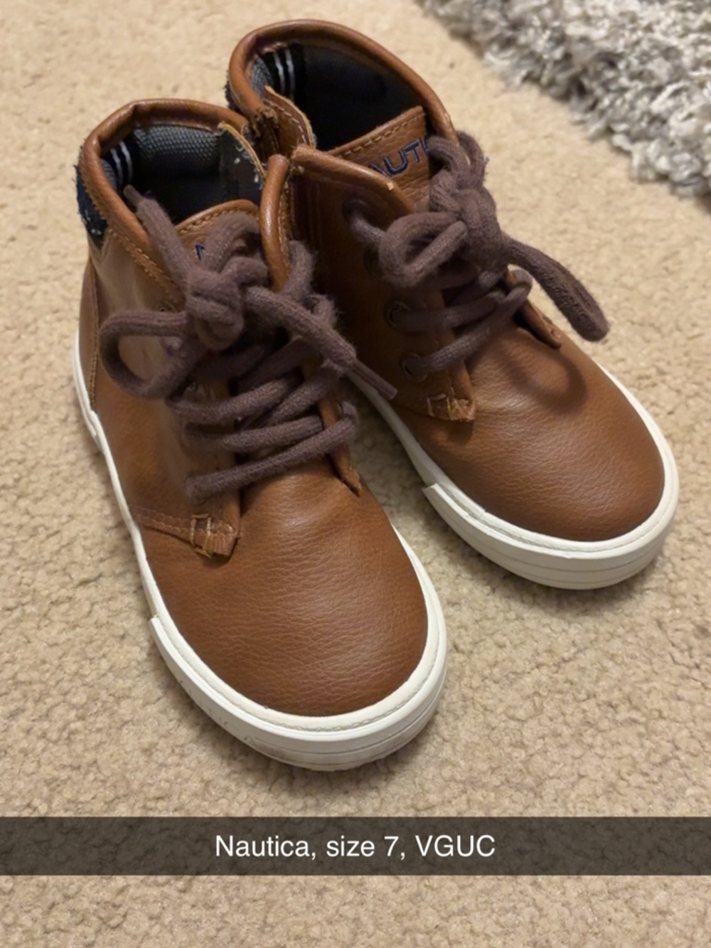 Nautica Kids Tan/Brown High-Top Sneakers